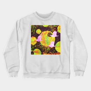 Three Cosmic Birds Digitally Altered Version of Original Work 4 Crewneck Sweatshirt